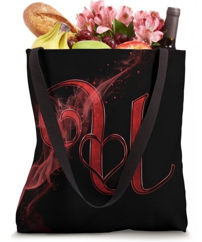 Smoke Heart Letter U Red Fire Steam Fog Whirl Love Name Tote Bag $9.61 Totes