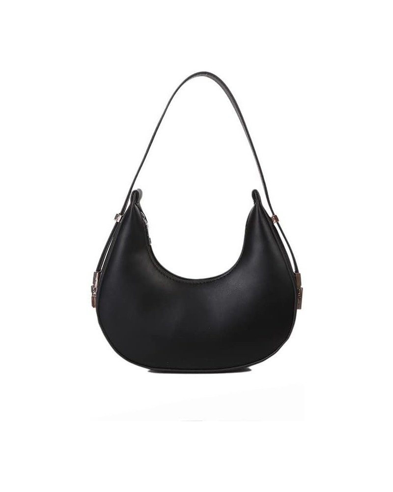 Cute Small Hobo Bags for Women, PU Mini Crescent Bag Clutch Purse with Zipper Closure Shoulder Bag Black $14.71 Hobo Bags