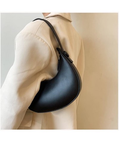 Cute Small Hobo Bags for Women, PU Mini Crescent Bag Clutch Purse with Zipper Closure Shoulder Bag Black $14.71 Hobo Bags