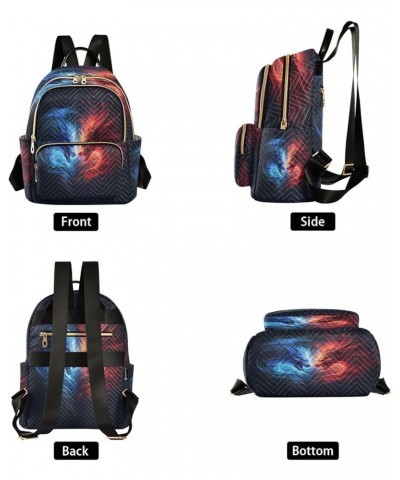 Fashion Backpack Mini Backpack Purse Casual Daily Backpack Blue Red Dragon for Travel for College Work Medium $19.00 Backpacks