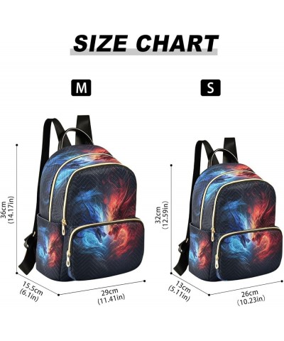 Fashion Backpack Mini Backpack Purse Casual Daily Backpack Blue Red Dragon for Travel for College Work Medium $19.00 Backpacks