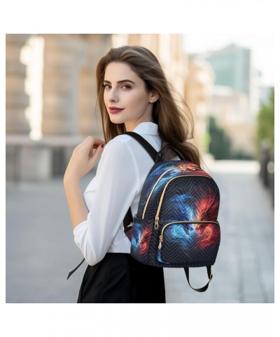 Fashion Backpack Mini Backpack Purse Casual Daily Backpack Blue Red Dragon for Travel for College Work Medium $19.00 Backpacks