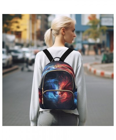 Fashion Backpack Mini Backpack Purse Casual Daily Backpack Blue Red Dragon for Travel for College Work Medium $19.00 Backpacks