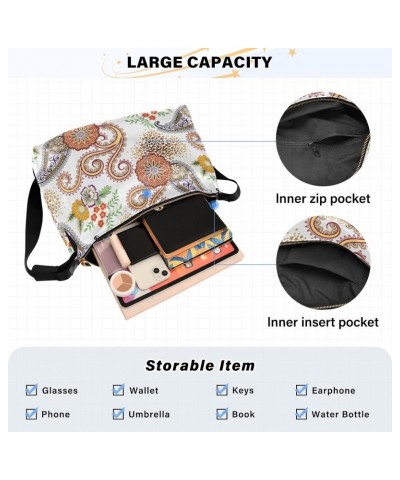 Paisley Soft PU Leather Shoulder Bag for Women Stylish Ladies Crossbody Purse with Zipper Closure Clutch Purse for Gift Trave...