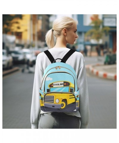 Bright Yellow School Backpack for Women Shoulder Bag Lightweight Mini Backpack Casual Daypack for Travel Mini(10.23'' x 5.11'...