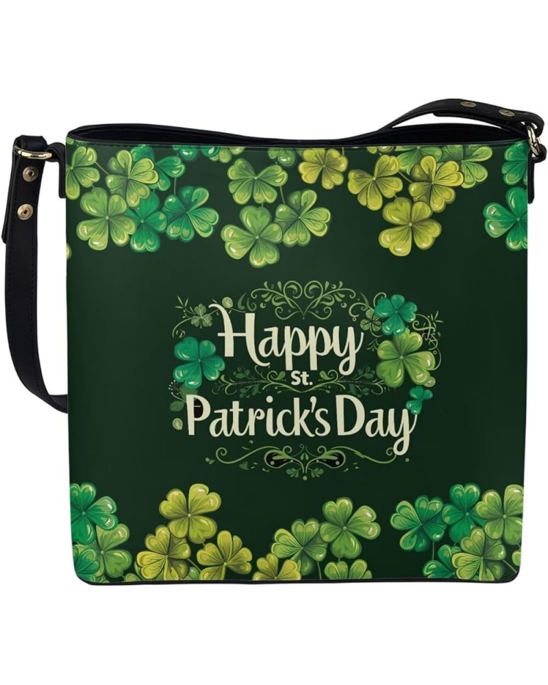 Hobo Bags for Women PU Leather Handbag Crossbody Bucket Tote Purse Ladies Shoulder Bags Happy St. Patrick's Day $27.72 Totes