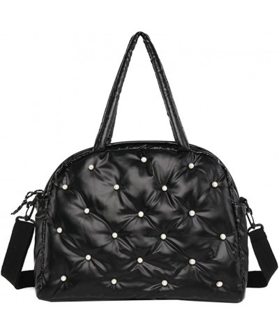 Puffer Tote Bag for Women Quilted Puffy Shoulder Quilted Handbag Light Down Cotton Padded Crossbody Bag Satchels Black $23.36...