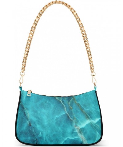 Shoulder Bag Aqua Natural Marble Cool Women Clutch Handbag Shoulder Purch Boho Bag Date Chain Bag Tote Bag Spring Holiday Bir...