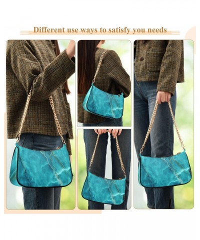 Shoulder Bag Aqua Natural Marble Cool Women Clutch Handbag Shoulder Purch Boho Bag Date Chain Bag Tote Bag Spring Holiday Bir...