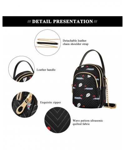 Round Point Dachshund Small Crossbody Handbag for Women Mini Over Shoulder Purse with Three Zippered Pockets Durable Crossbod...