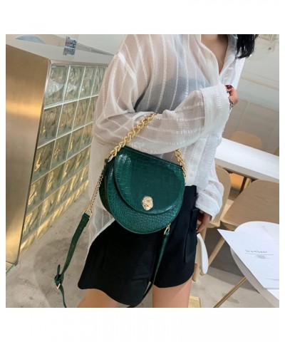 Ladies Top-Handle Bag, Leather Crocodile Pattern Chain Handbag, Adjustable Shoulder Strap Shell Crossbody Black $22.55 Handbags