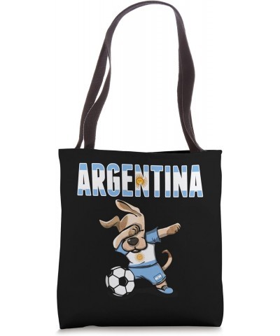 Dabbing Dog Argentina Soccer Fan Jersey Argentinian Football Tote Bag $12.47 Totes