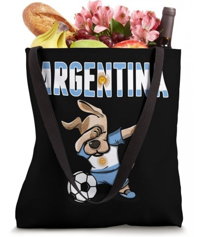 Dabbing Dog Argentina Soccer Fan Jersey Argentinian Football Tote Bag $12.47 Totes