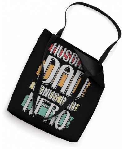 Husband Bonus Dad Hero Fathers Day Funny Retro Bonus Dad Tote Bag $12.04 Totes