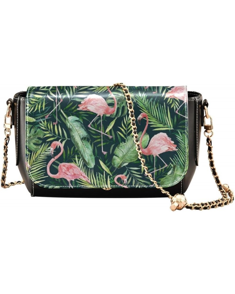 Leather Crossbody Bags,Retro Pastel Flowers Black Chain Wallet Crossbody Phone Purses Women's Shoulder Bag Flowers 159 $16.00...