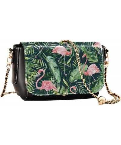 Leather Crossbody Bags,Retro Pastel Flowers Black Chain Wallet Crossbody Phone Purses Women's Shoulder Bag Flowers 159 $16.00...