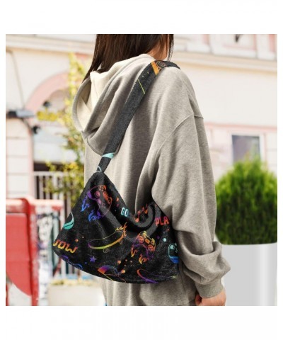 Women Boho Handbag Dream Catcher Cute Watercolor Gamer Love Joystick Rock Underarm Bag Tote Bag Shoulder Bag Crossbody Bag Fl...