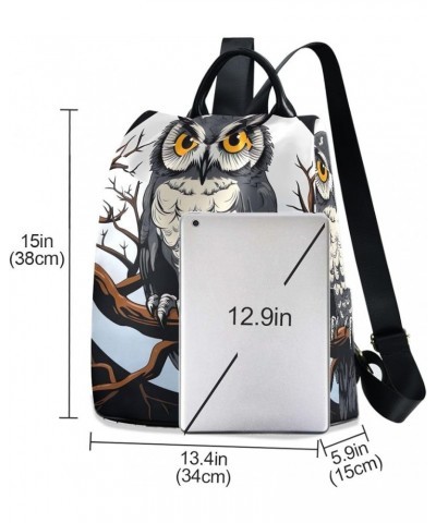 Cat on Pink Black Floor Women Backpack Purse Anti Theft Design Travel Hiking Camping Rucksack Pack Owl Full Moon $15.78 Backp...