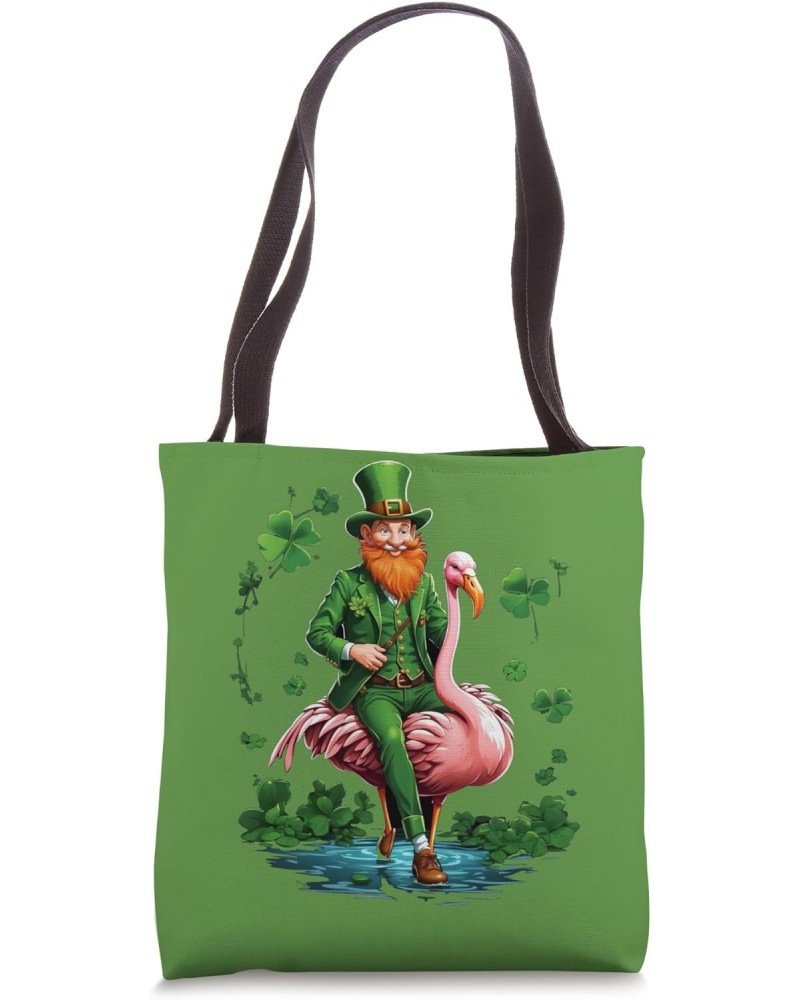 St Patricks Day Men Women Kids Flamingo Irish Leprechaun Tote Bag $14.10 Totes