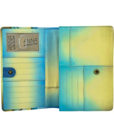 Hand Painted Women's Leather Organizer Wallet on a String Beach Day $54.80 Wallets