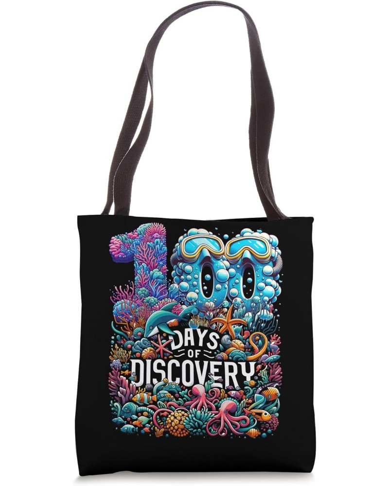 School 100 Days Of Discovery Scuba Mask Tee, Back To School Tote Bag $12.37 Totes