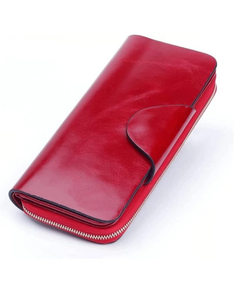 Wallet Vintage Women's Leather Wallet Unisex Long Card Holder Fashion Classic Coin Purses Large Capacity Coins Pocket Tear-Re...