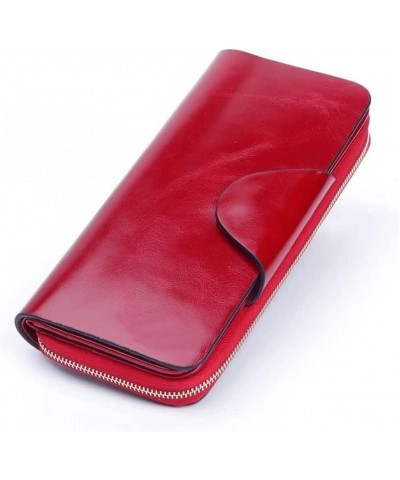 Wallet Vintage Women's Leather Wallet Unisex Long Card Holder Fashion Classic Coin Purses Large Capacity Coins Pocket Tear-Re...