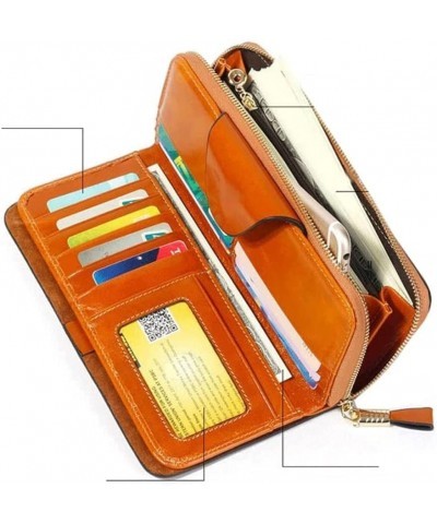 Wallet Vintage Women's Leather Wallet Unisex Long Card Holder Fashion Classic Coin Purses Large Capacity Coins Pocket Tear-Re...