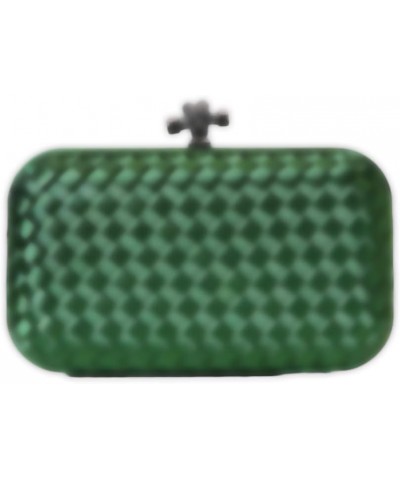 Woven Evening HandBag for Women Elegant Silk Woven Clutch Shoulder Crossbody Bag Party Wedding Dark Green $18.45 Evening Bags