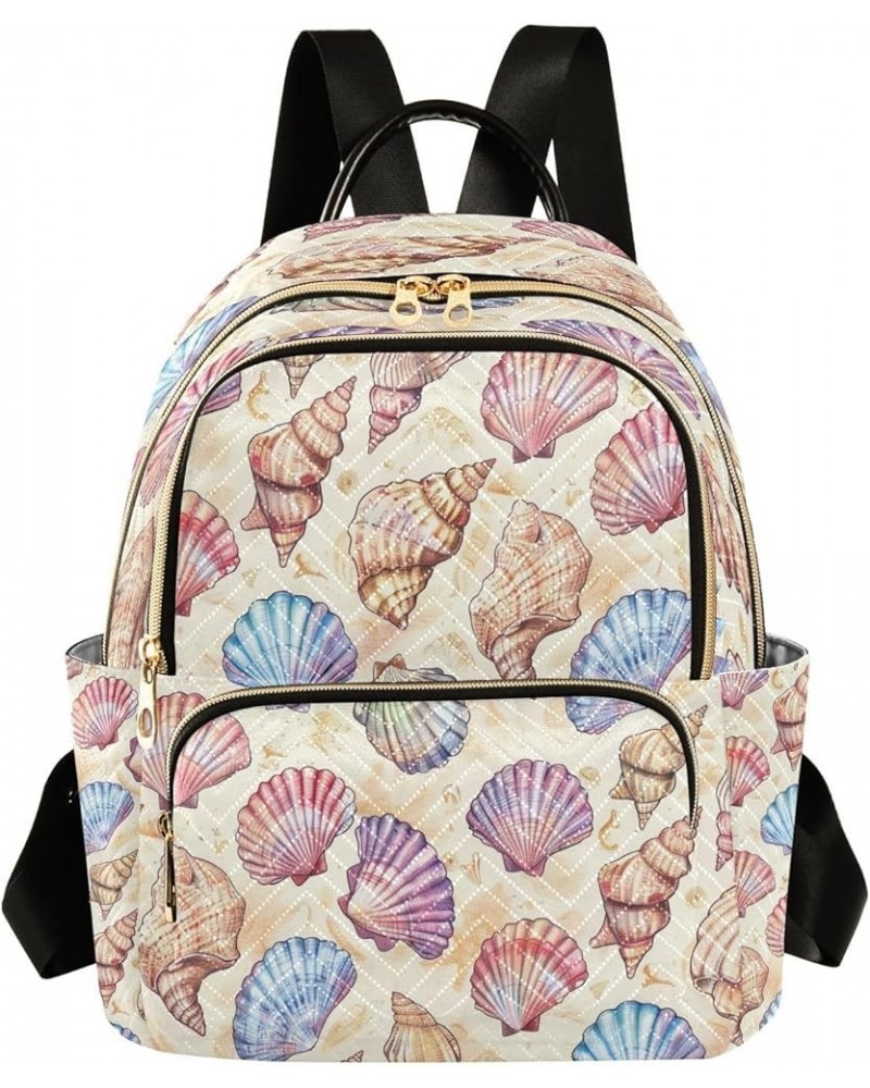 Funny Seashell Ocean Women Backpack Purse Ladies Fashion Shoulder Bag Daypack Travel Bag 7.5L Medium $13.33 Backpacks