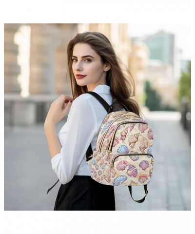 Funny Seashell Ocean Women Backpack Purse Ladies Fashion Shoulder Bag Daypack Travel Bag 7.5L Medium $13.33 Backpacks