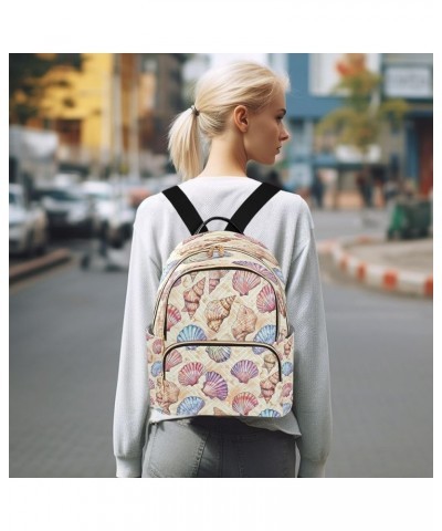 Funny Seashell Ocean Women Backpack Purse Ladies Fashion Shoulder Bag Daypack Travel Bag 7.5L Medium $13.33 Backpacks