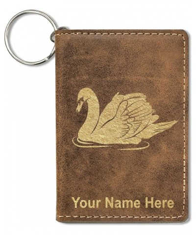 ID Holder Wallet, Swan, Personalized Engraving Included (Teal) Rustic $14.83 Wallets