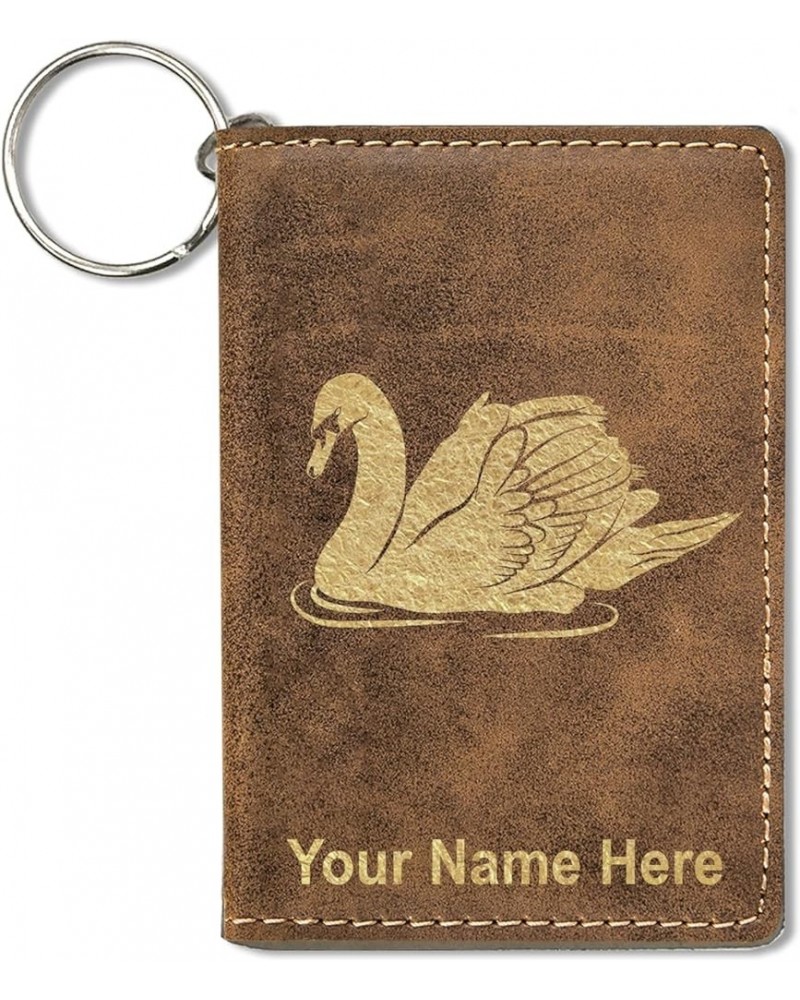 ID Holder Wallet, Swan, Personalized Engraving Included (Teal) Rustic $14.83 Wallets