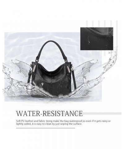 Purses for Women Shoulder Handbag Large Hobo Tote Bag with Small Purse (Z-Black-CM) $18.00 Totes