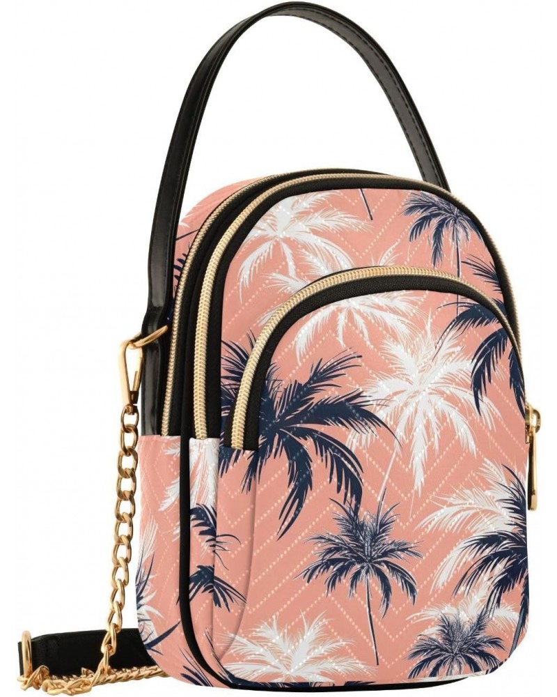 Tropical Palm Trees Pink Small Crossbody Bags for Women Cell Phone Shoulder Purse Handbags Wallet 21217610 $15.11 Crossbody Bags