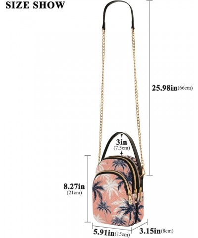 Tropical Palm Trees Pink Small Crossbody Bags for Women Cell Phone Shoulder Purse Handbags Wallet 21217610 $15.11 Crossbody Bags