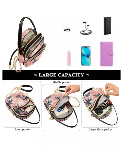 Tropical Palm Trees Pink Small Crossbody Bags for Women Cell Phone Shoulder Purse Handbags Wallet 21217610 $15.11 Crossbody Bags