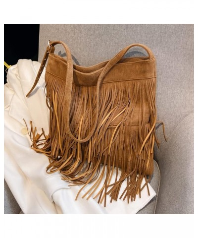 Hippie Faux Suede Tassel Crossbody Bags for Women，Vintage Fringe Shoulder Bag Sling Bag, Large Hobo Purse Handbag with Zipper...