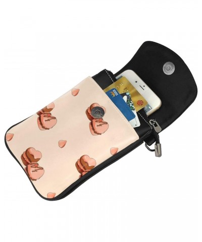 women Small Cell Phone Purse Cartoon macarons picture Soft, durable and waterproof PU leather Convenient for daily use and tr...