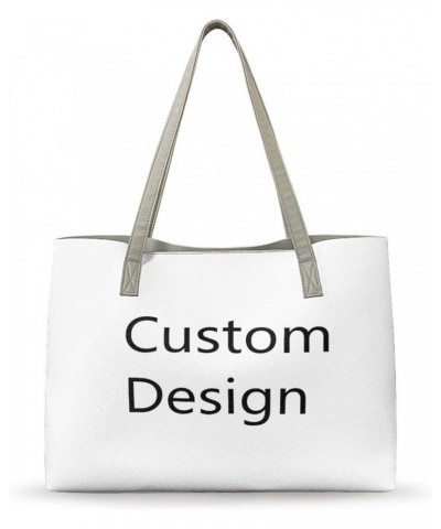 Big Capacity Leather Tote Bag for Women Top Handle Purse Bucket Handbag Customizable $25.00 Totes