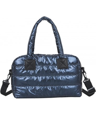 Puffer Tote Bag for Women, Quilted Cotton Padd signer, nter n Padd Shoulr Bag th Adjustable Strap-Blk Blue $14.04 Totes