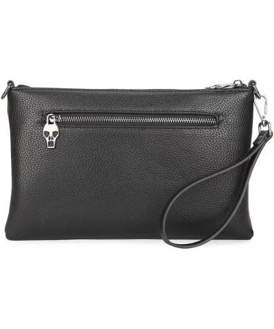 Shoulders Bag for Women Leather Satchels Skull Top-Handle Clutch Fashion Handbag Purse Ladies Crossbody Bag Black $14.95 Satc...