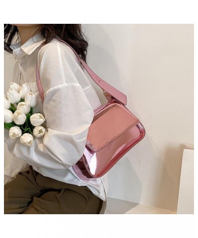 Women's Evening Bag Y2k Metallic Sparkly Handbags Small Purse Fashion Shoulder Party Laser Leather Crossbody Bags Pink-1 $14....