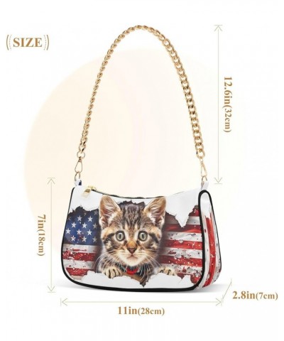 Shoulder Bags for Women American US Flag Independence Day Patriotic Hobo Tote Handbag Small Clutch Purse with Zipper Closure ...