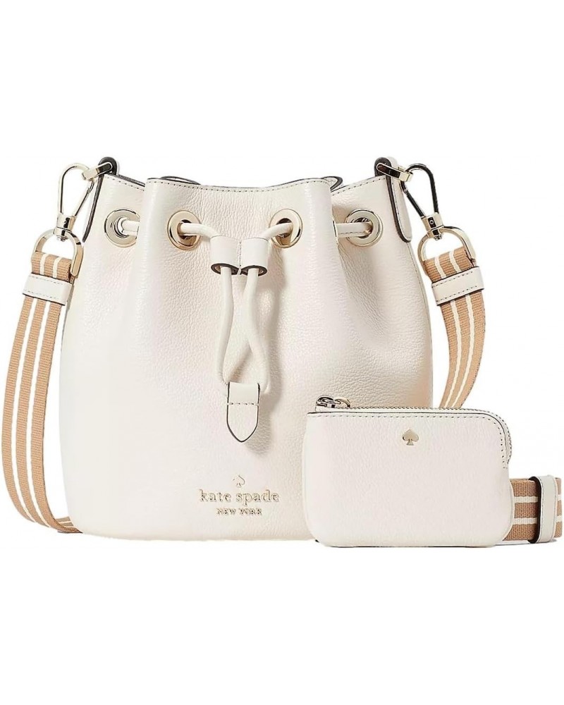 Women's Rosie Pebbled Leather Mini Bucket Bag, Parchment $61.91 Crossbody Bags