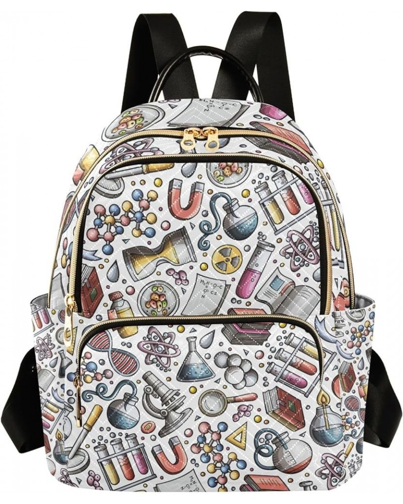 Cartoon Cute Science Colorful Backpack for Women Shoulder Bag Lightweight Mini Backpack Casual Daypack Back Pack for Travel S...