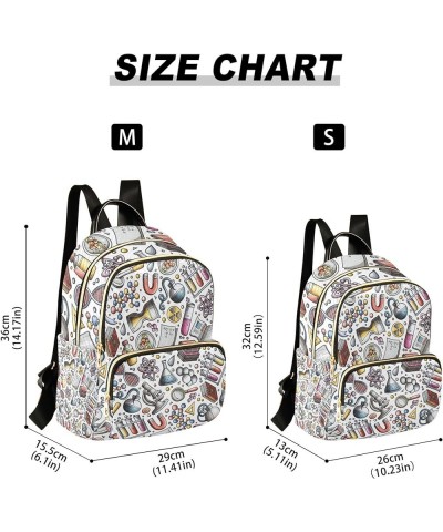 Cartoon Cute Science Colorful Backpack for Women Shoulder Bag Lightweight Mini Backpack Casual Daypack Back Pack for Travel S...