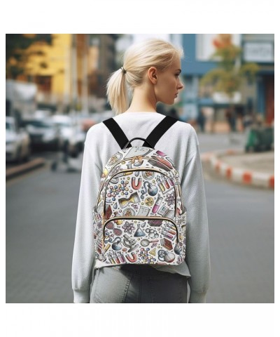 Cartoon Cute Science Colorful Backpack for Women Shoulder Bag Lightweight Mini Backpack Casual Daypack Back Pack for Travel S...