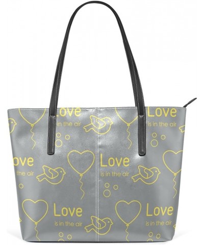 Handbags for Women Tote Bags with 11.08"(L) x 3.54"(W) x 11.02"(W) - Blue Elephants Love Bird Balloon $22.35 Totes